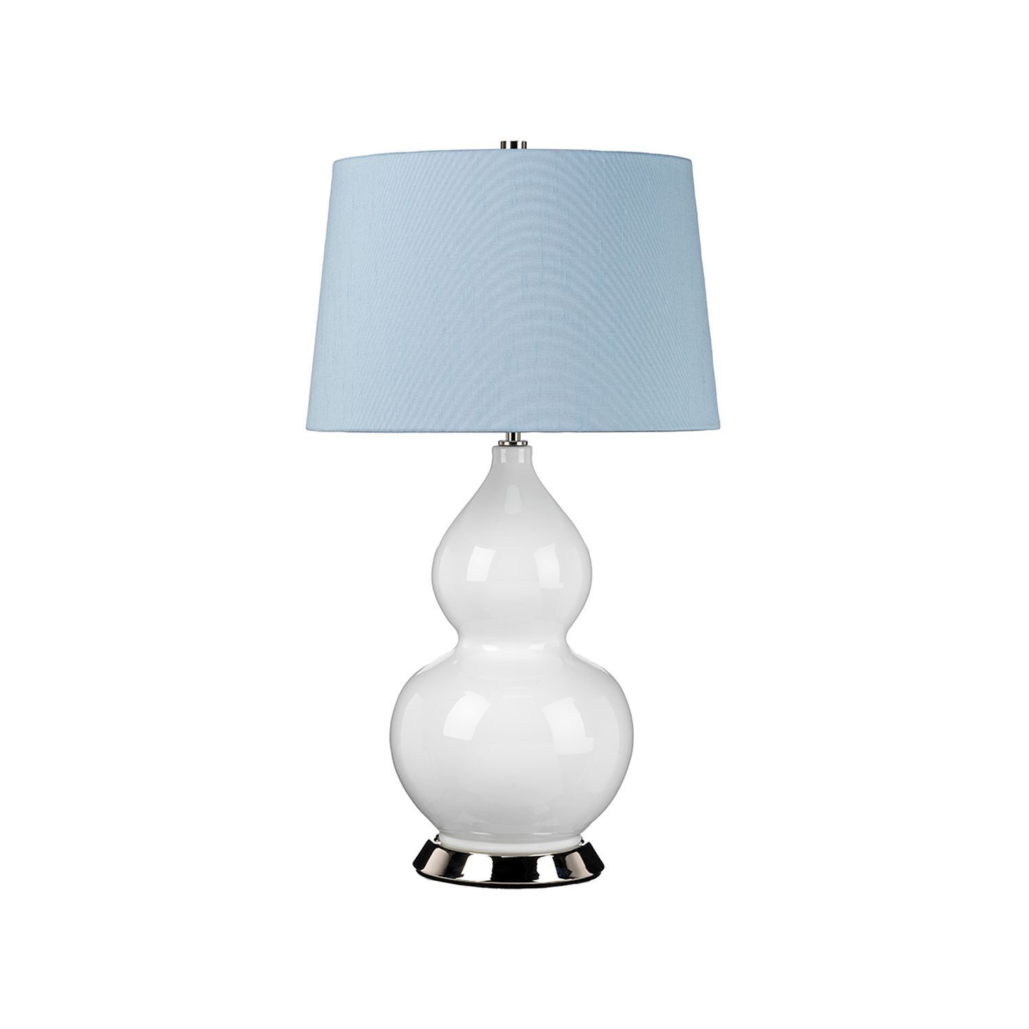 Lampe de table céramique tissu E27 hauteur 64 cm blanc bleu