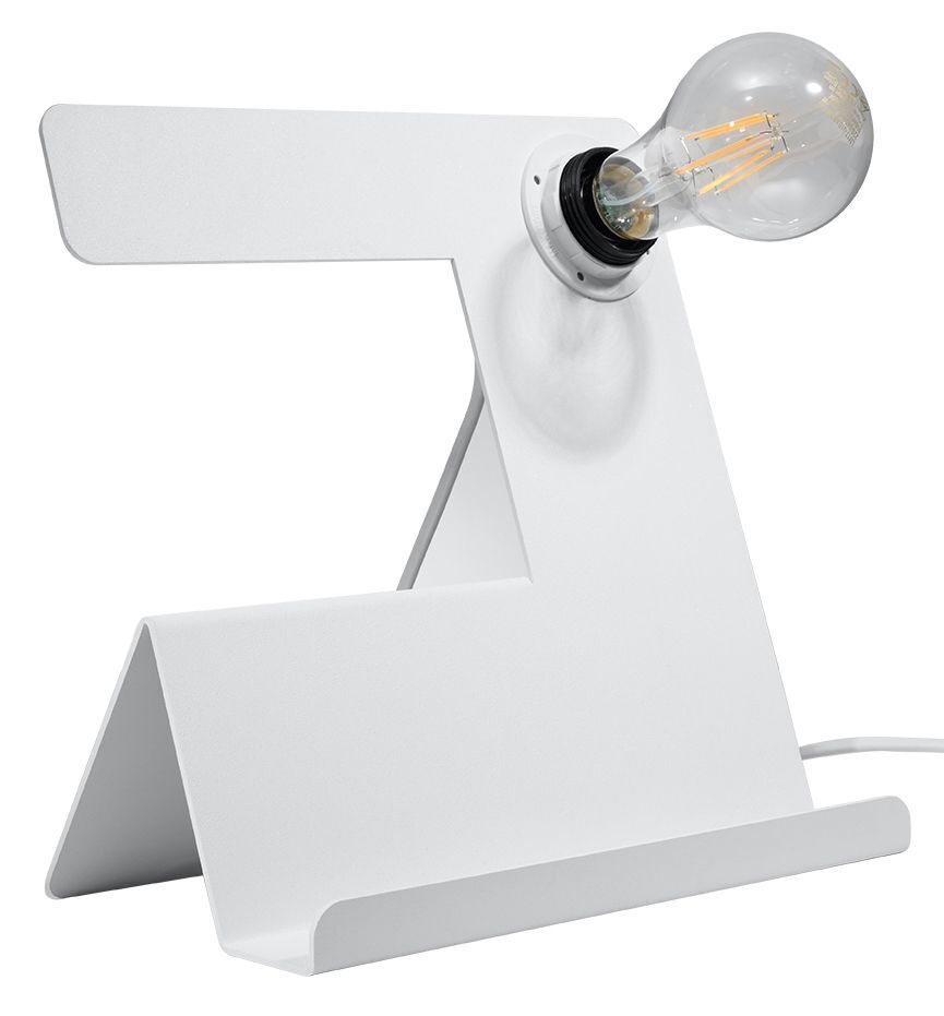 Lampe de table Blanc avec étagère H:24cm Moderne stylée