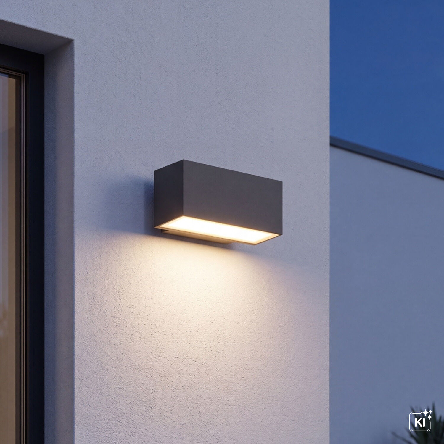 Außenleuchte, Wandleuchte, LED, grau, minimalistisch