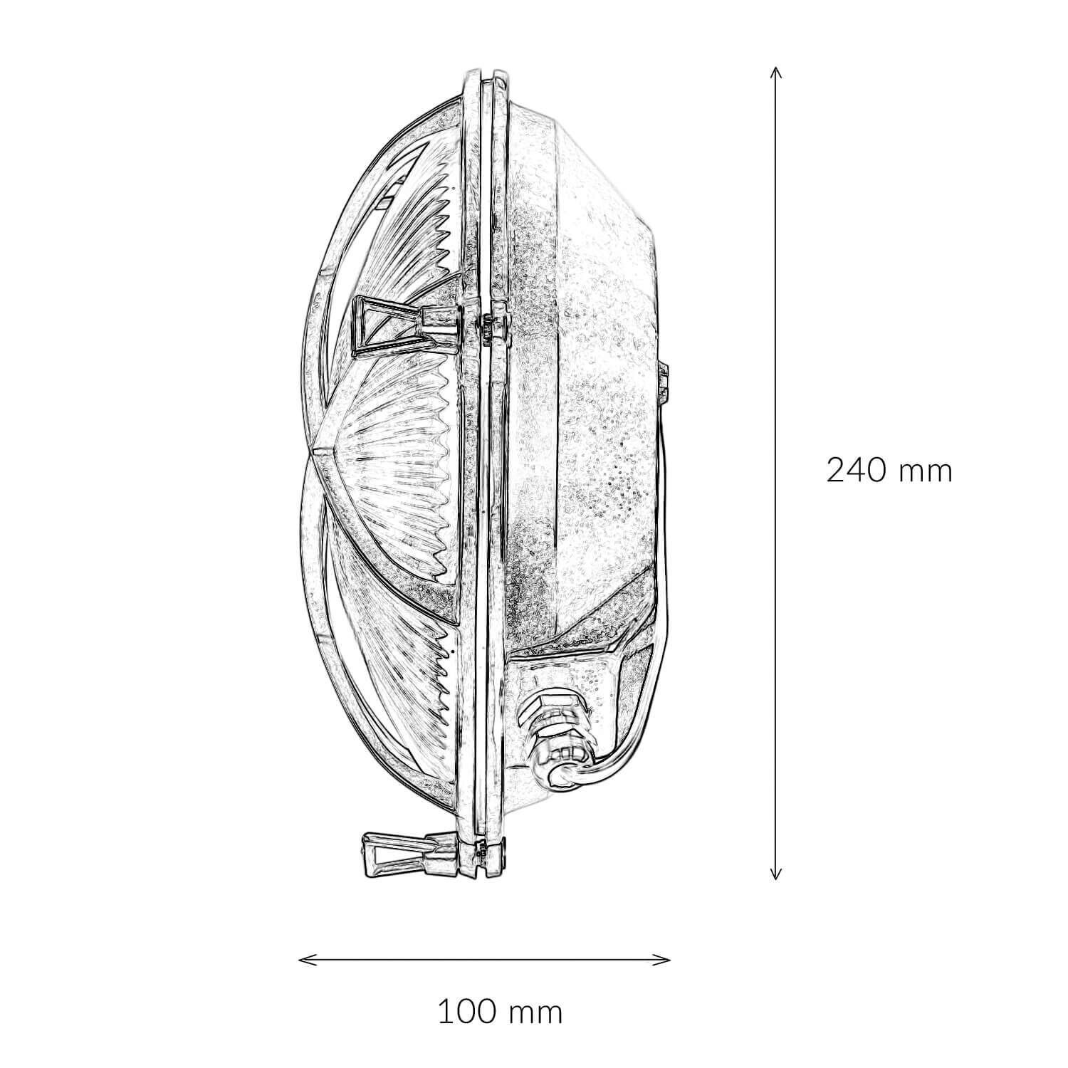 Applique murale extérieure nickel laiton véritable ronde Ø24cm IP64