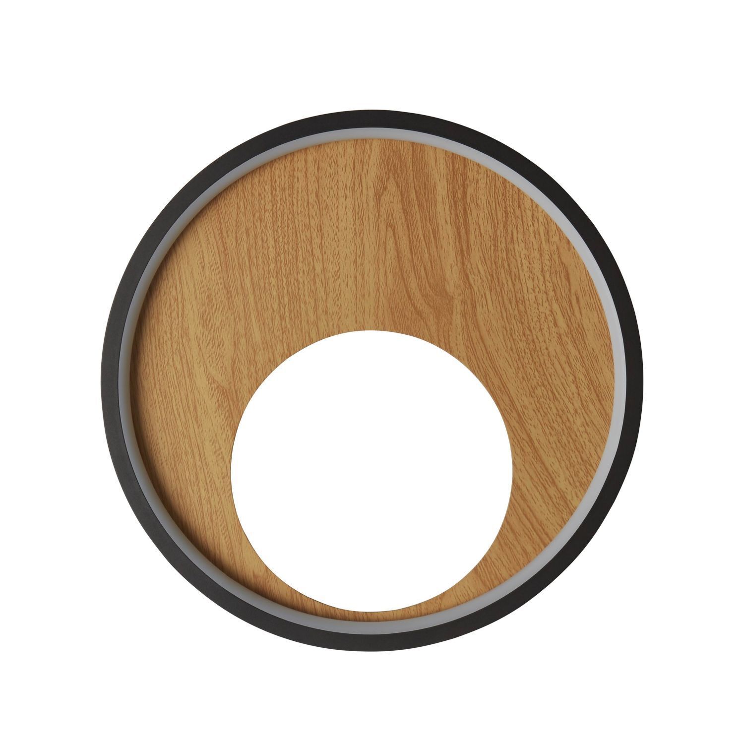 Applique LED ronde Ø 30 cm Noir Marron 3000 K