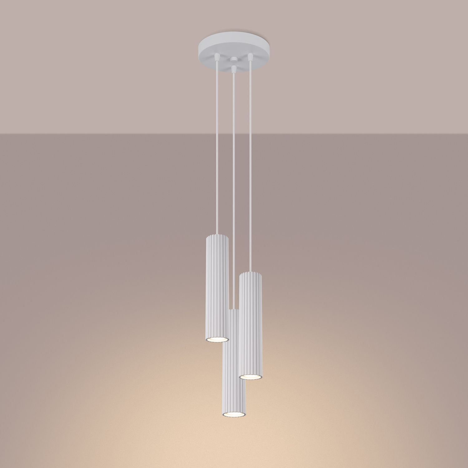 Lampe à suspendre 3 flammes GU10 Moderne L : 19,5 cm Blanc BERTA