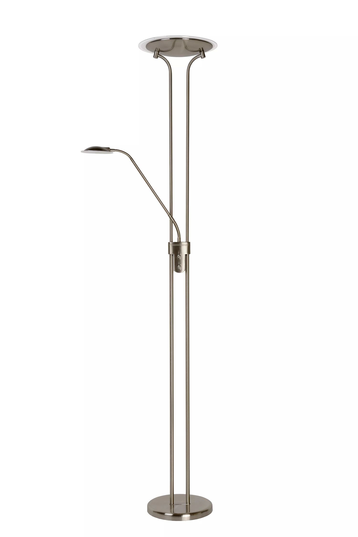 LED Deckenfluter Metall Chrom 180 cm Leselicht 3000 K Lampe