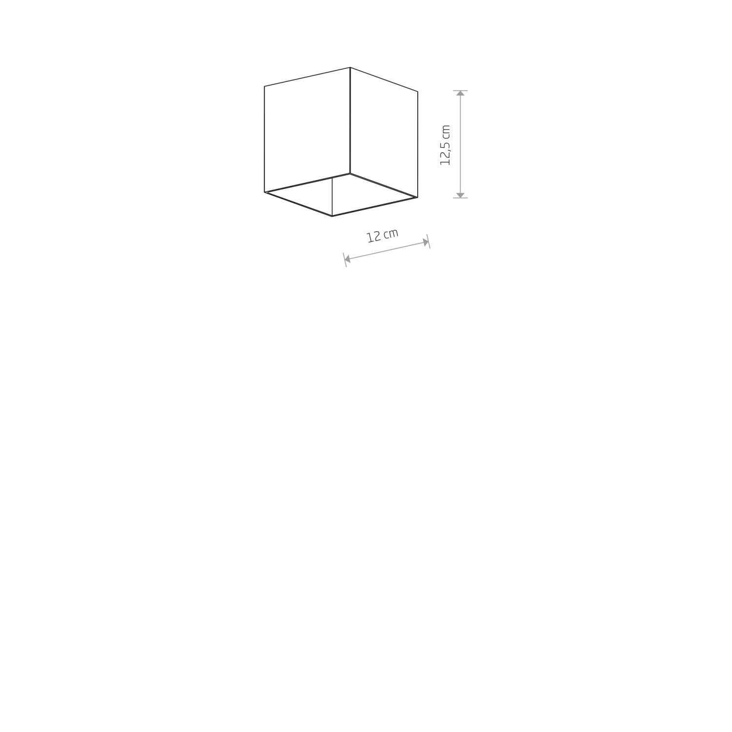 Spot de plafond blanc GU10 aluminium cube L : 12 cm