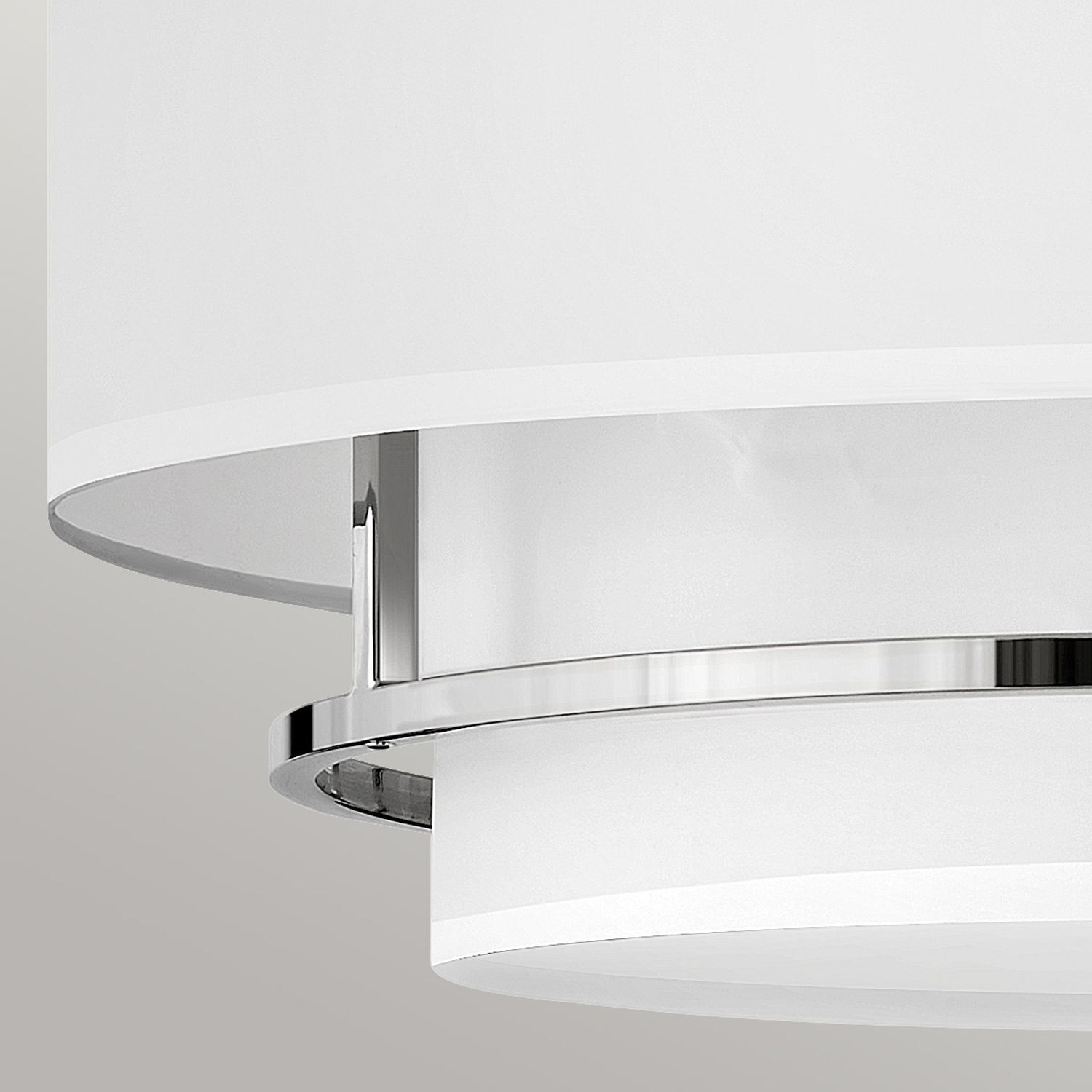 Plafonnier Abat-jour en tissu E14 Ø 58,4 cm 4x rond Blanc Nickel Deckenleuchte