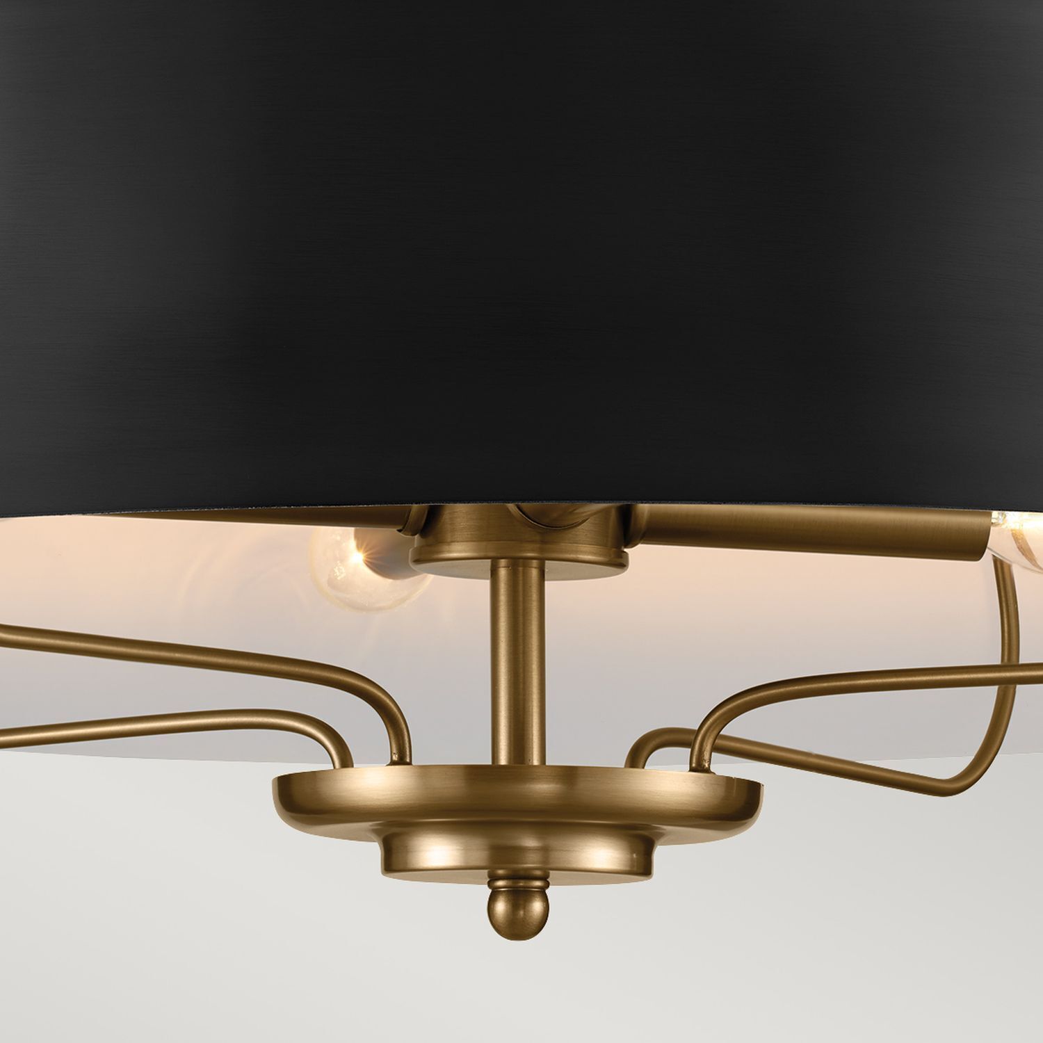 Deckenlampe rund höhenverstellbar 4x E14 in Schwarz Messing Lampe