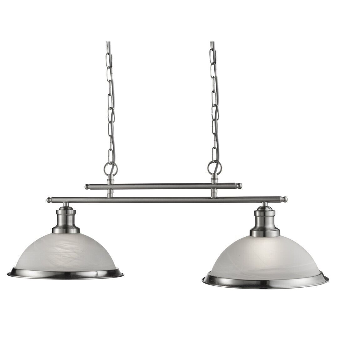 Lampe à suspendre BISTRO en argent 76cm