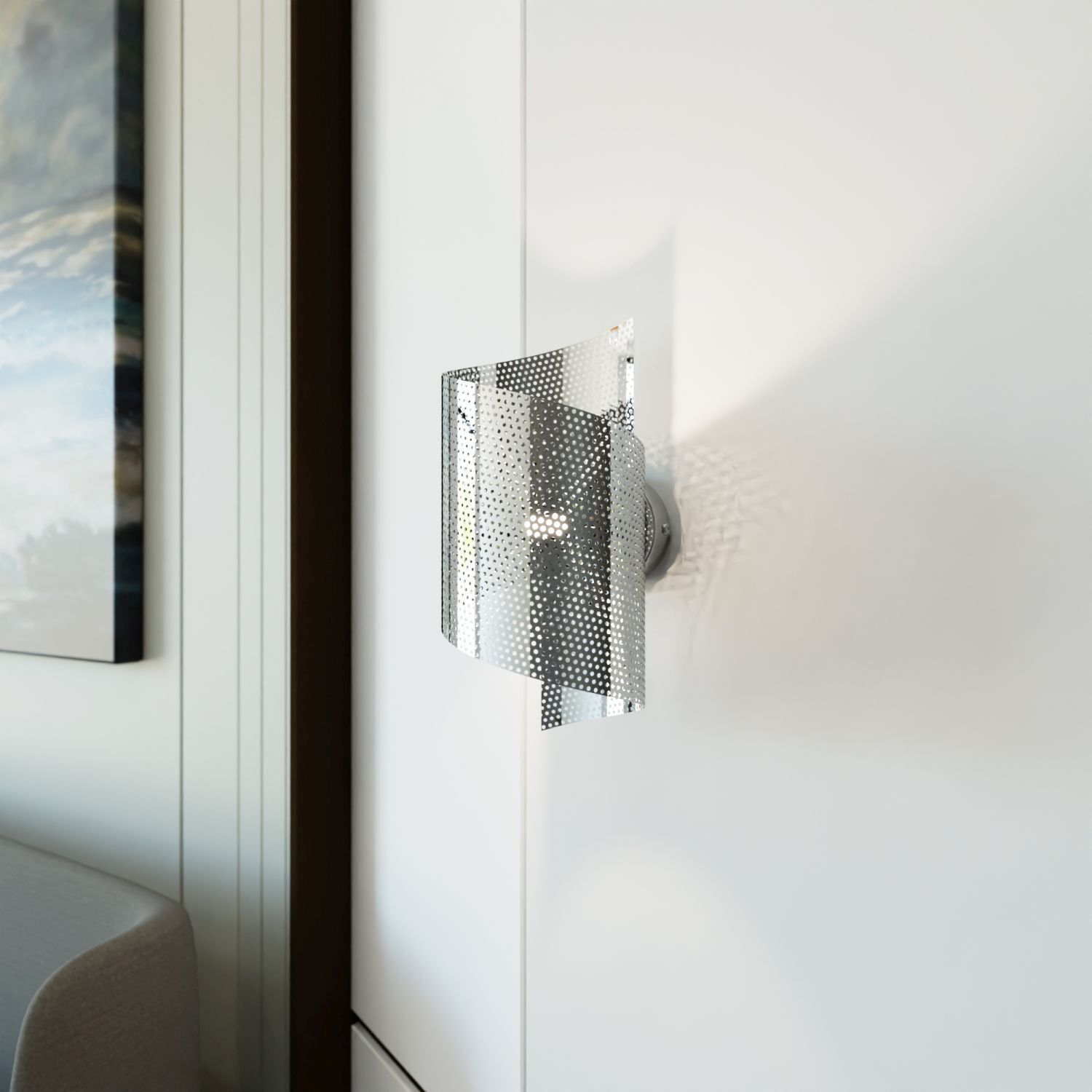 Applique murale en métal de style G9 P:17 cm en argent Moderne