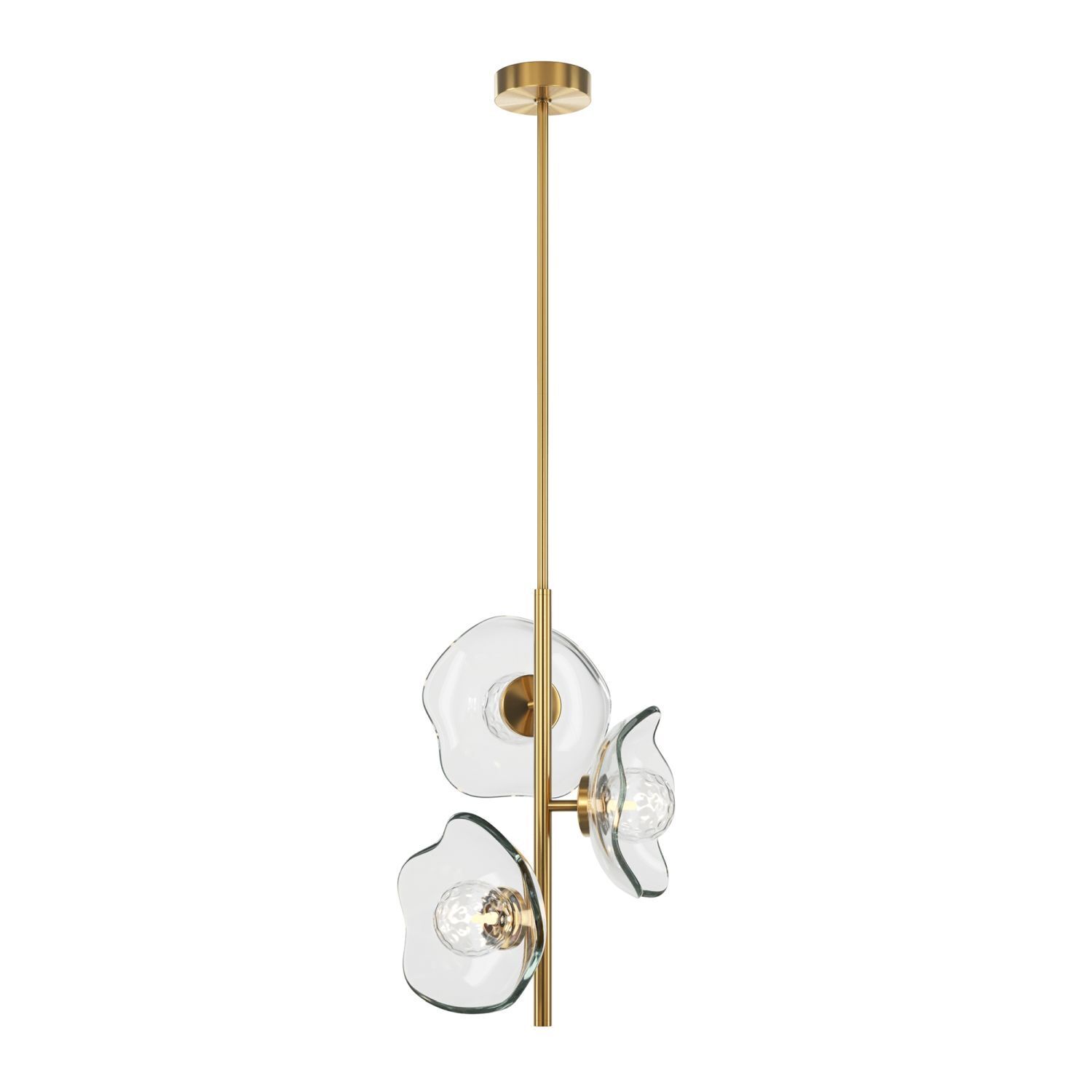 Lampe à suspendre verre métal G9 H : max. 97 cm en laiton