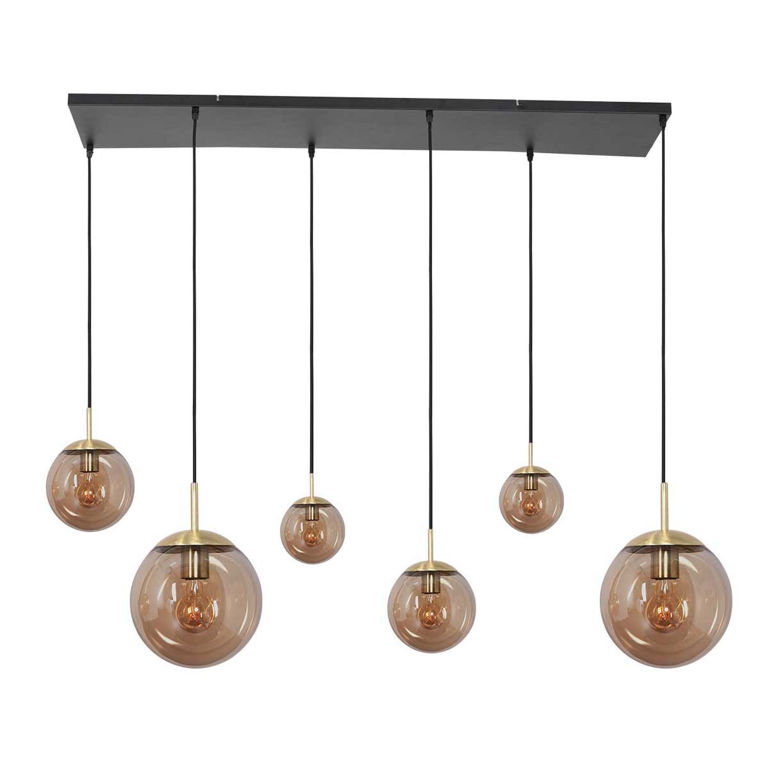 Longue lampe à suspendre Verre en ambre 120 cm E27 Moderne