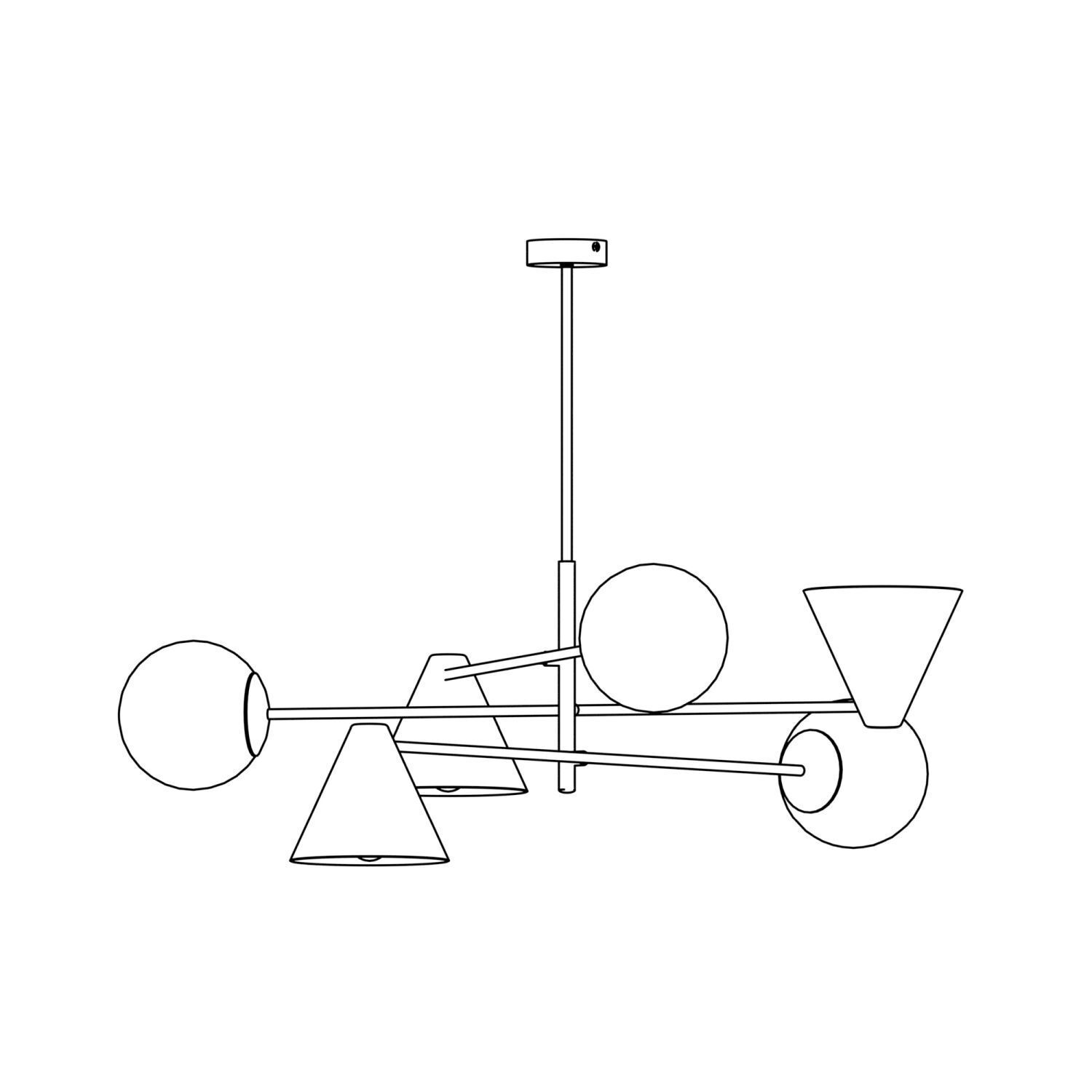Deckenleuchte, Hängerlampe, Minimalistisch, Metall, Kugel-Lampenschirme