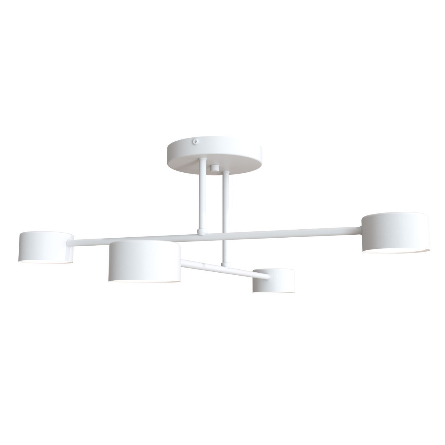 Plafonnier blanc métal GX53 4 flammes accentuées Deckenleuchte, Gerät, Deckenventilator, Elektrisches Gerät
