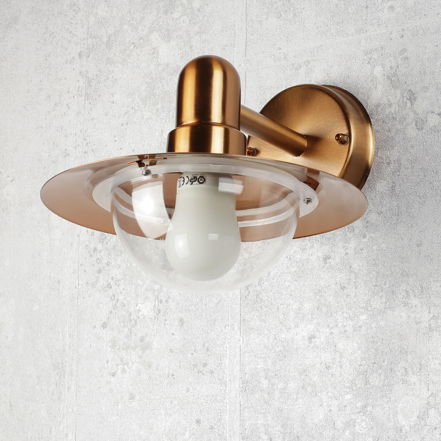 Stilvolle Wandleuchte Tallinn Wandlampe, Bronzefinish, Glasdichtung, Schirm Glas, E27-Deckenleuchte