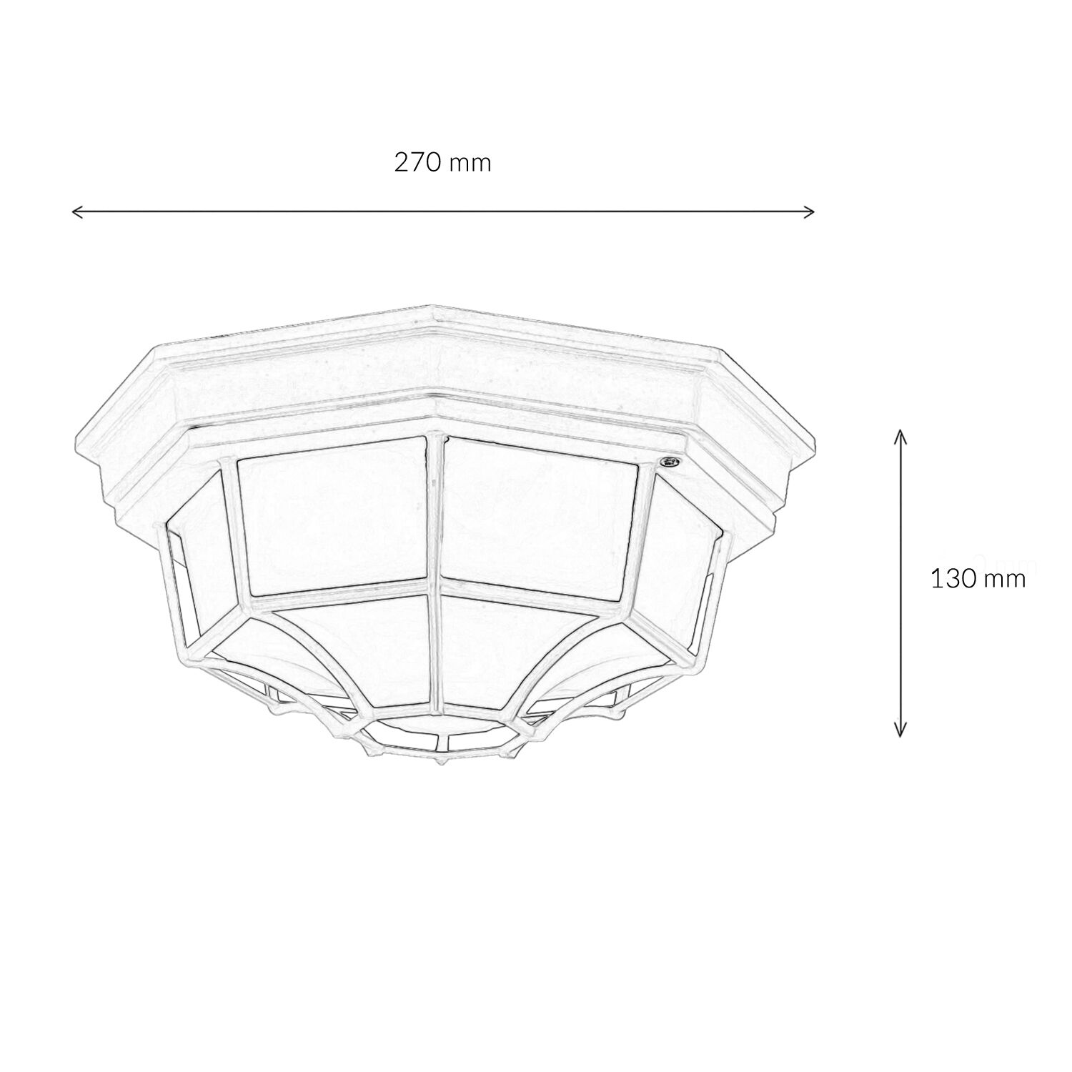 MILANO Plafonnier E27 cuivre antique IP44 Ø27cm