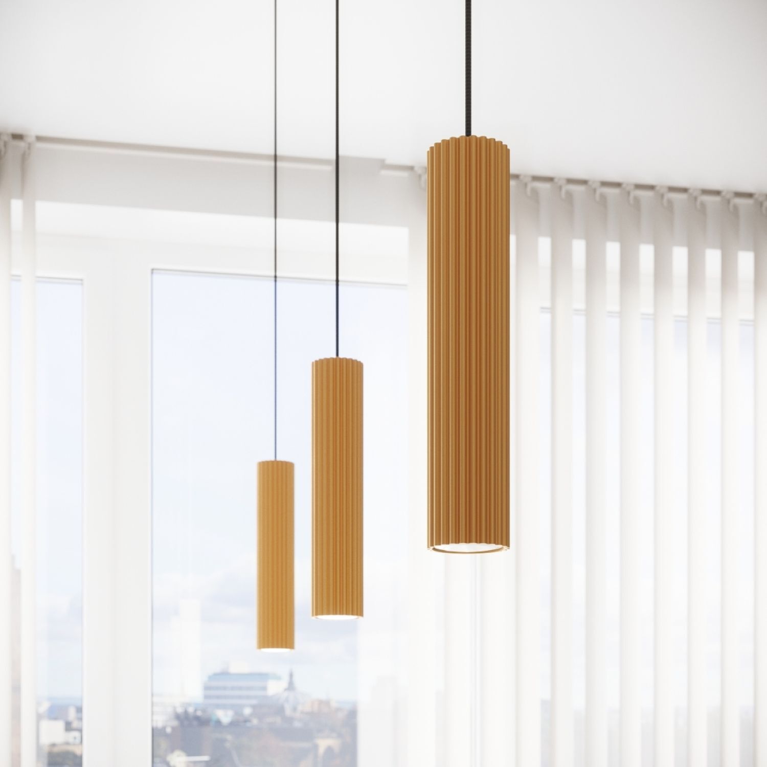 Suspension GU10 L : 8 cm H : max. 118 cm Aluminium doré