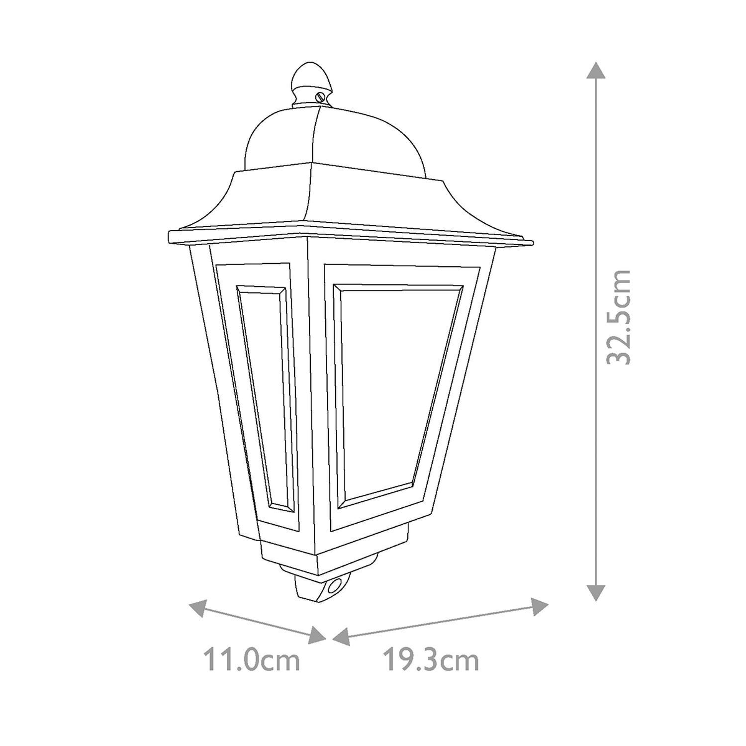Lampe d'extérieur Mur Rustique IP44 H : 32,5 cm E27 Vert