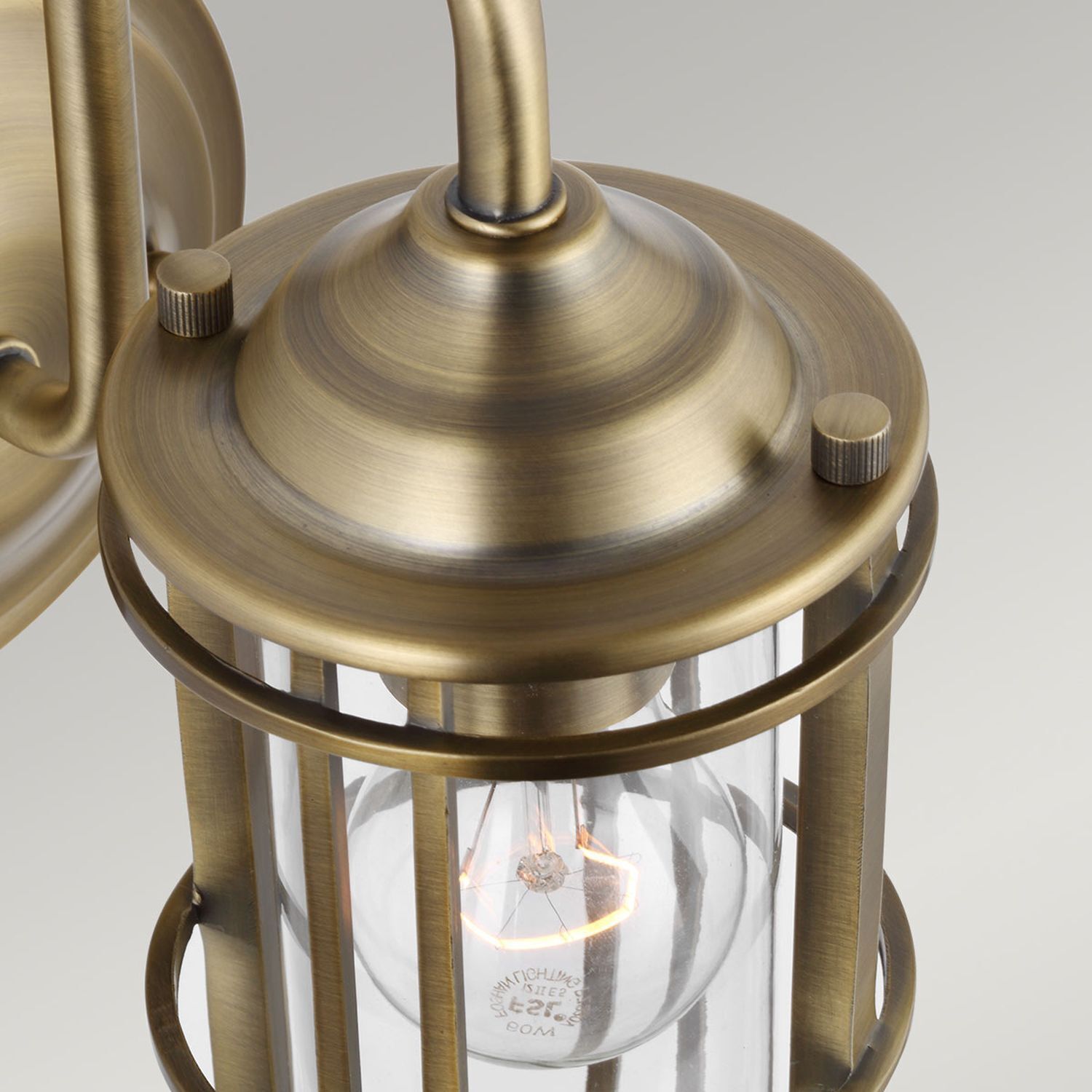 Lampe de salle de bain murale métal verre E27 IP44 H : 31,1 cm Vintage