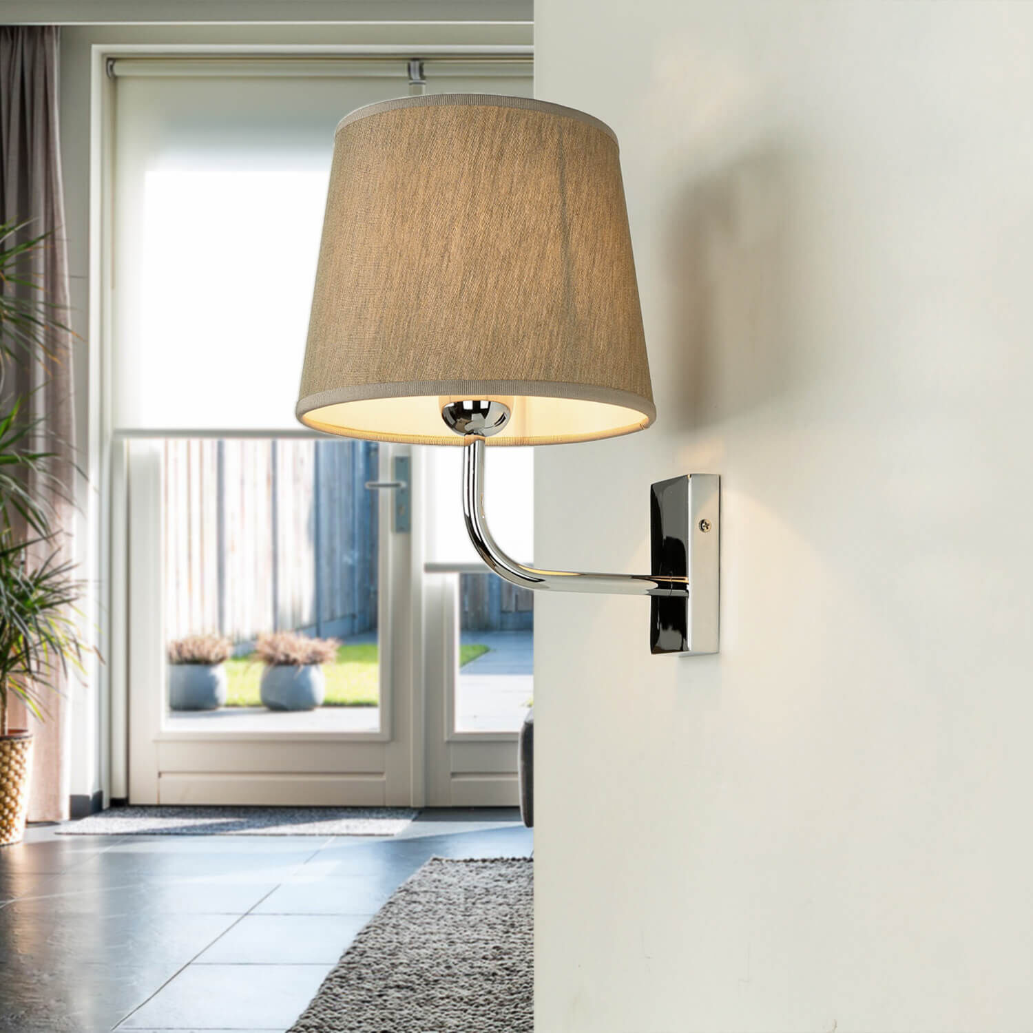 Applique en laiton E27 Beige Argent élégant Lampe
