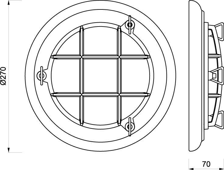 LED Wandlampe Chrom Echt-Messing rund Ø27cm Maritim CAD-Diagramm, Diagramm, Fenster