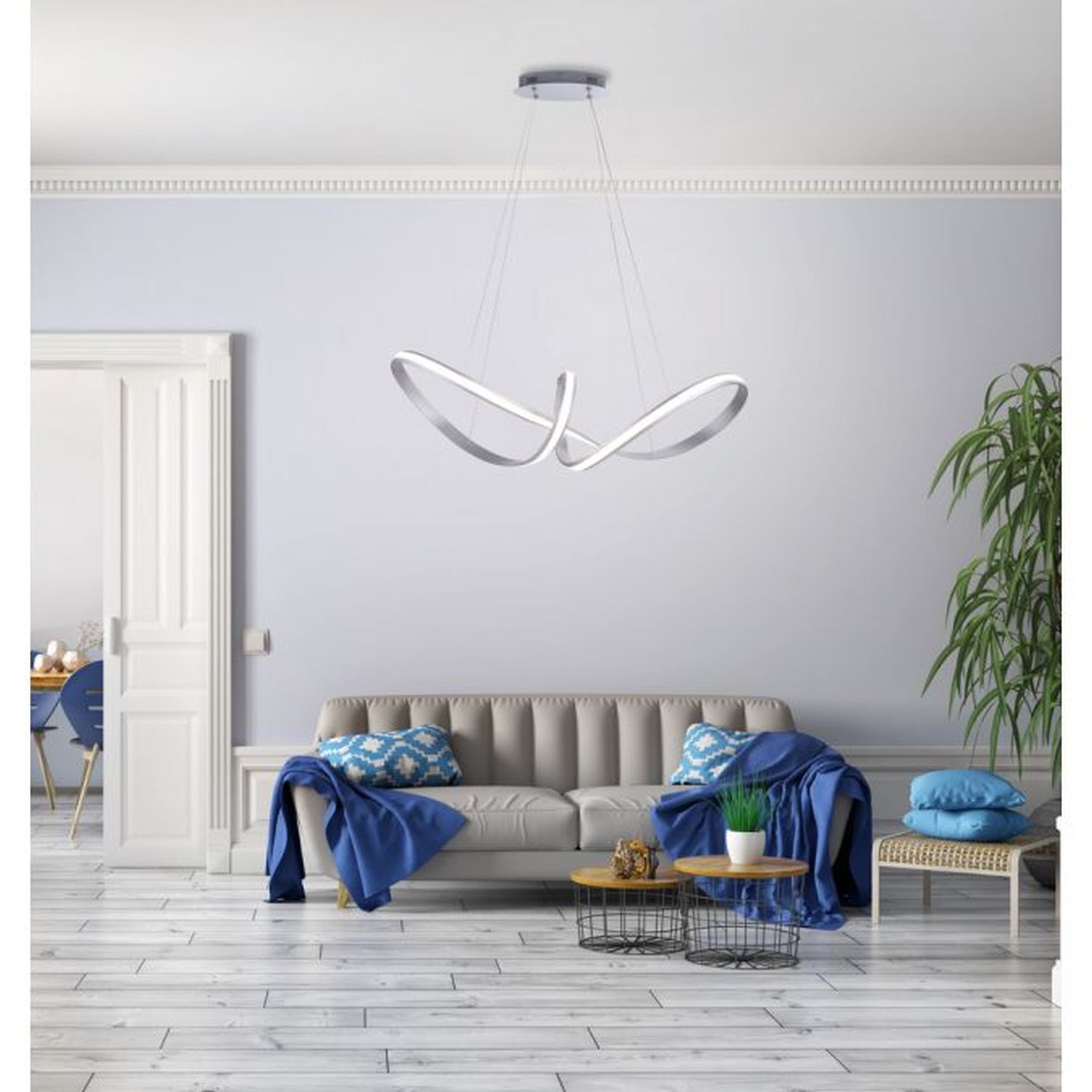 Innenarchitektur, Wohnzimmer, Couch, Dekoration für Zuhause, Kronleuchter
