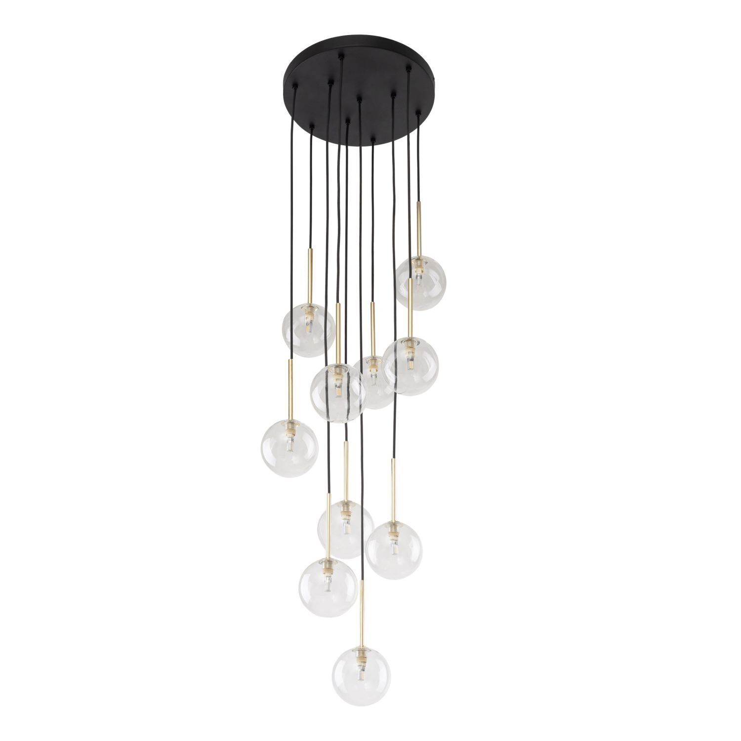 Suspension boule métal verre H : max. 145 cm réglable