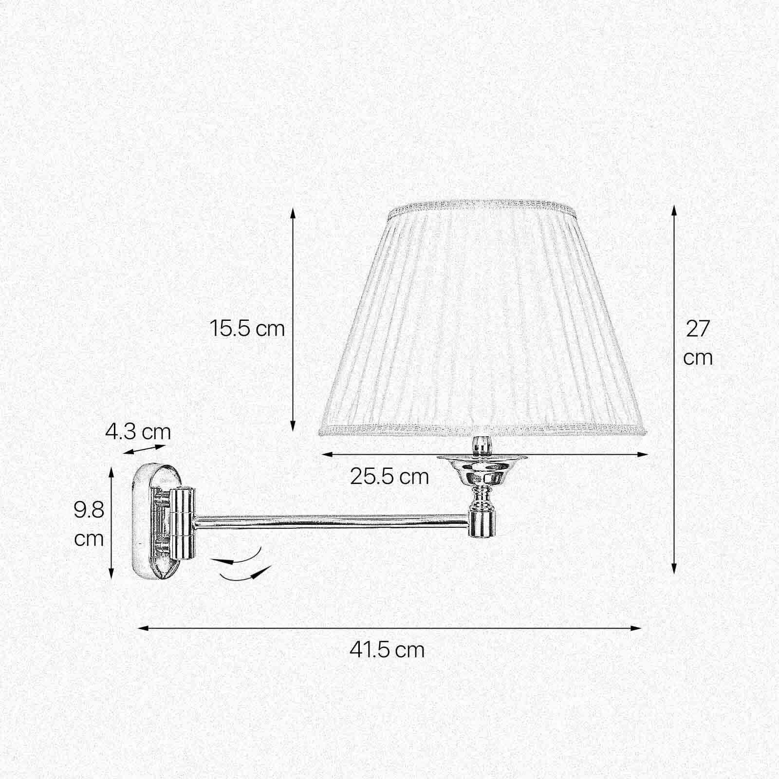 Applique murale orientable E14 laiton tissu Classique élégant Lampe