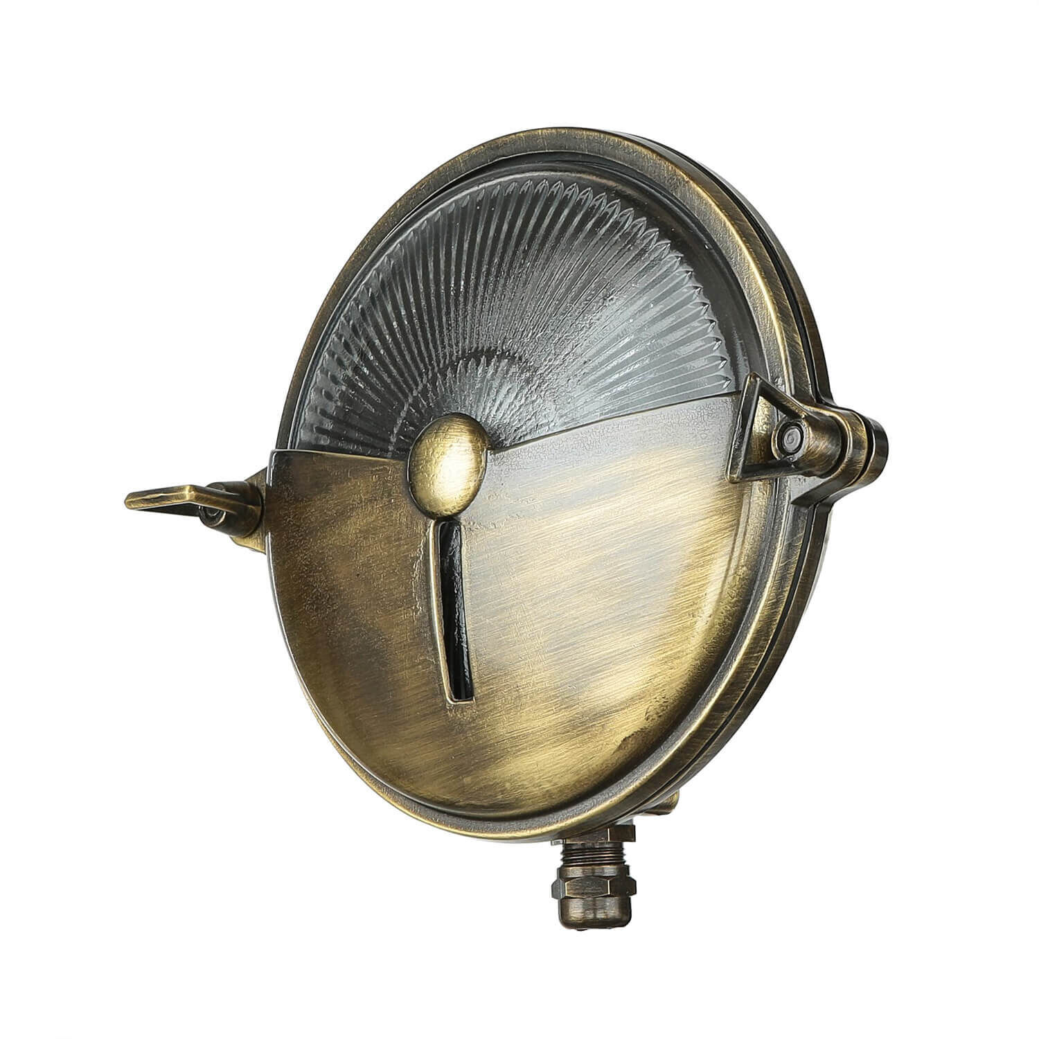 Lampe d'extérieur maritime ronde Ø18cm en laiton IP64