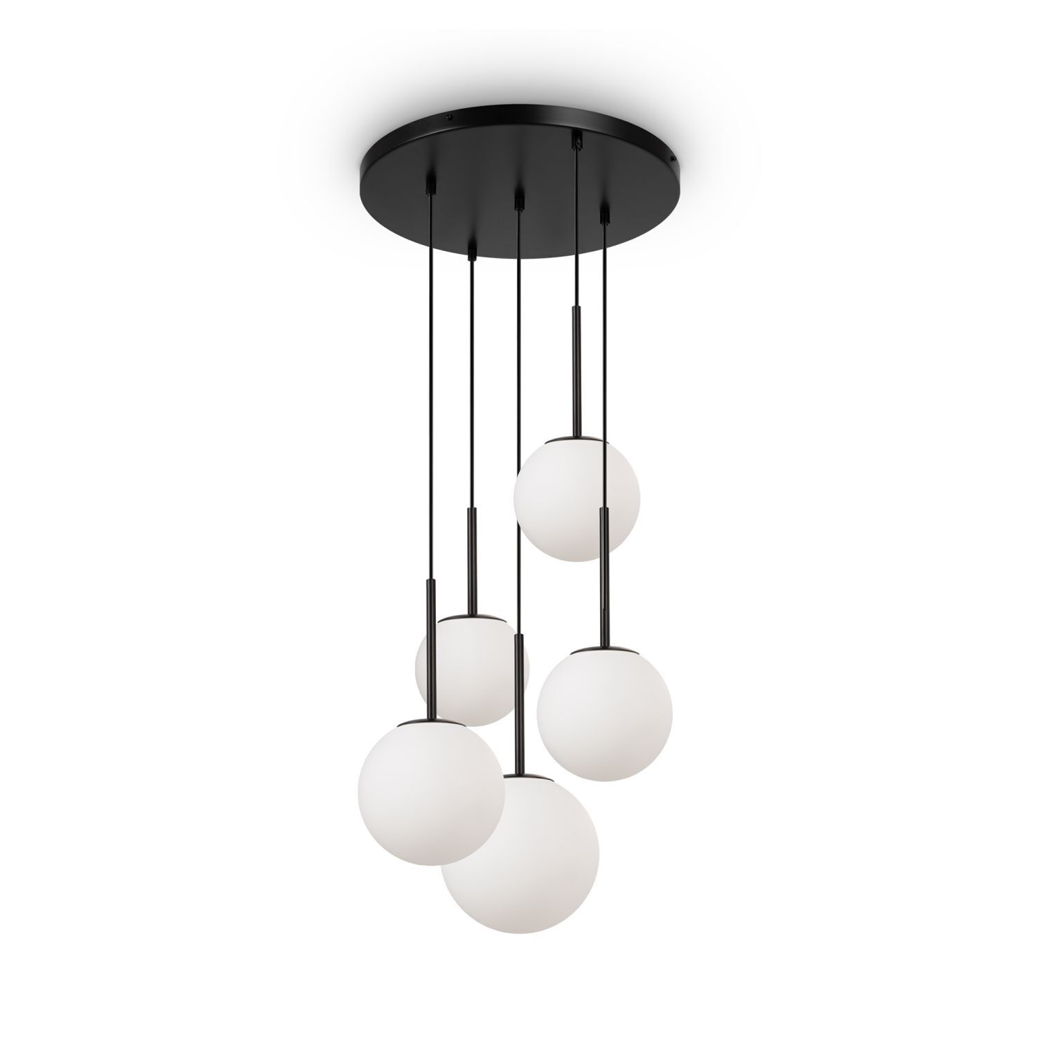 Suspension métal verre L : 45 cm H : max. 222,5 cm E14 Leuchter, Lampe