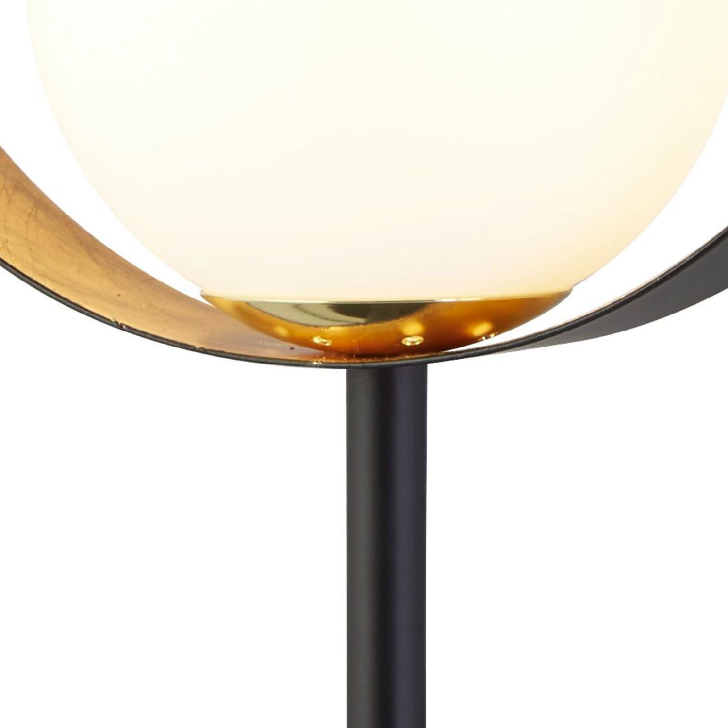 Lampe de table métal verre hauteur 36 cm G9 noir blanc or