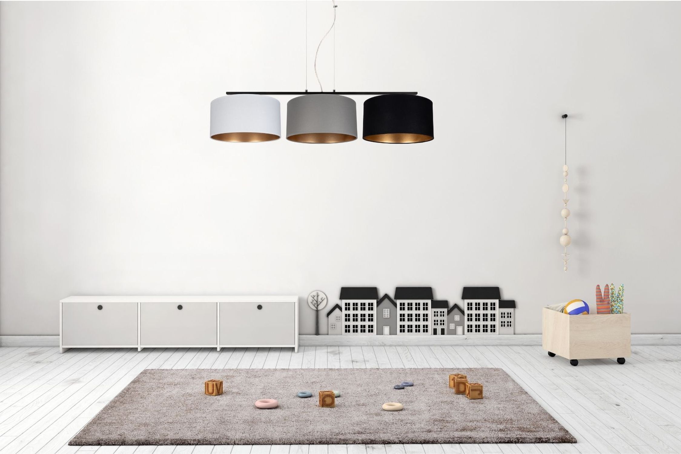 Deckenlampe, Drei Lampenschirme, Kinderzimmer, Hängeleuchte, Wohnzimmerdeko