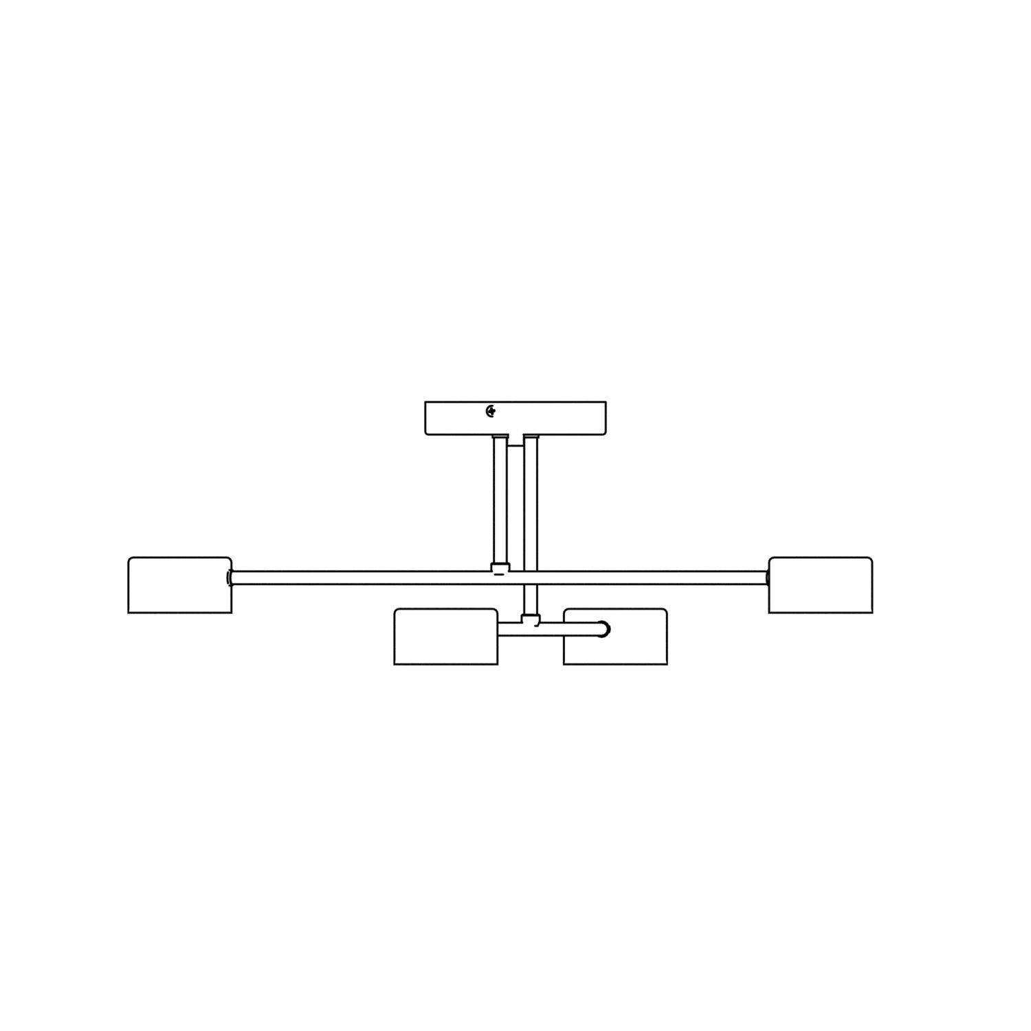 Plafonnier blanc métal GX53 4 flammes accentuées