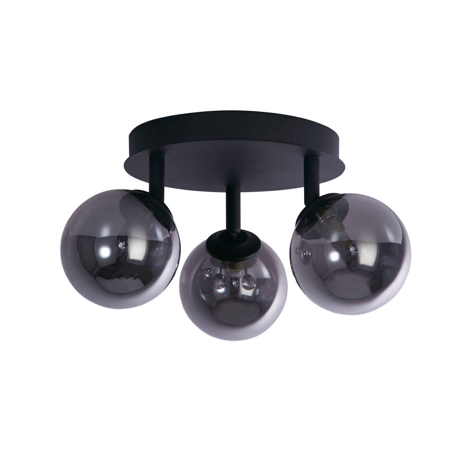 Projecteur de plafond 3 flammes noir gris fumé G9 D : 34 cm