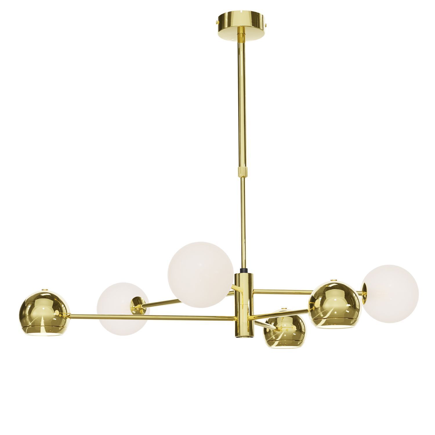 Plafonnier XXL or métal verre 94 cm G9 GU10