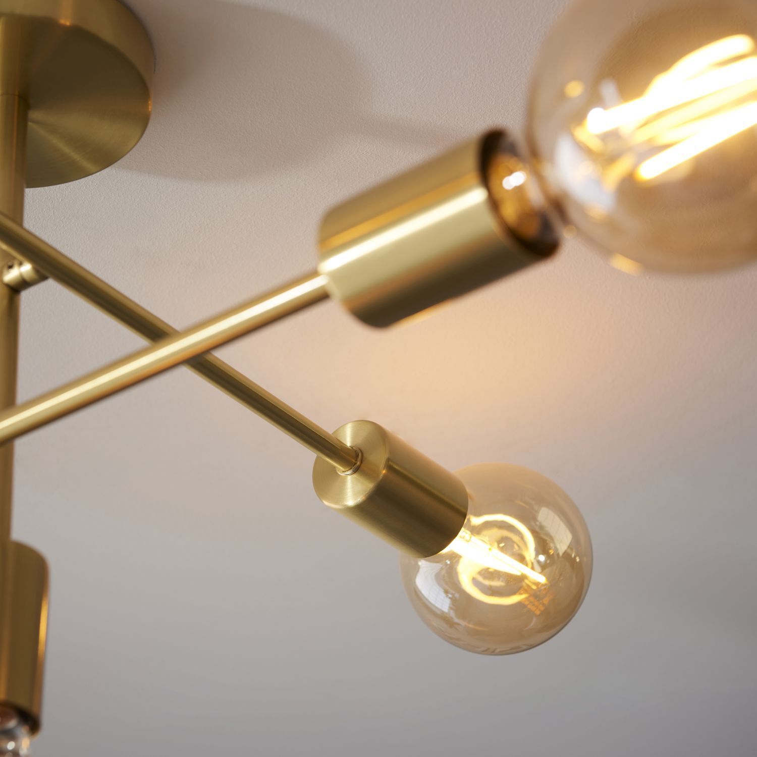 Lampe de plafonnier en métal L : 53 cm en laiton rétro pour 5x E27