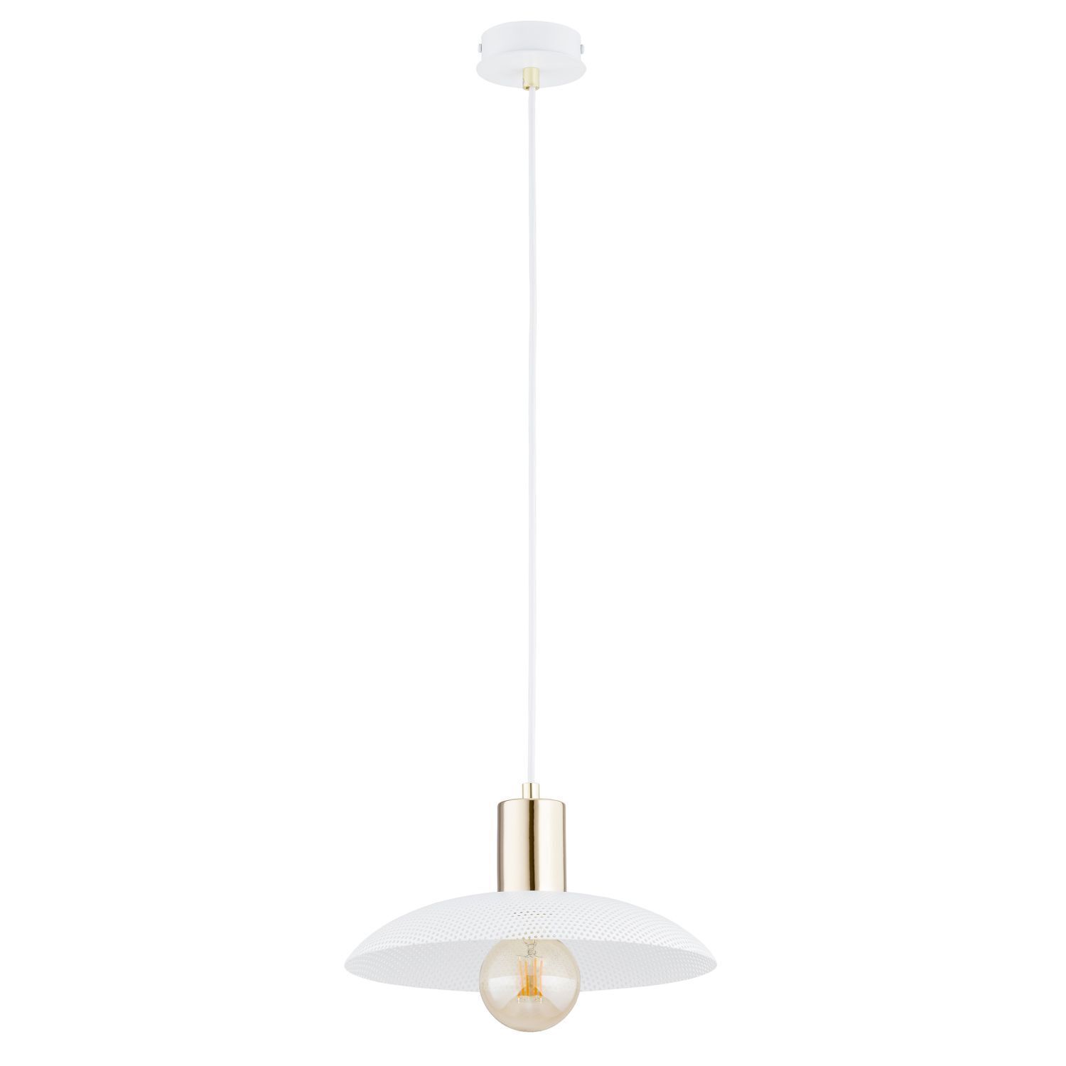 Suspension Blanc Or Ø 30 cm H : max. 100 cm réglable E27