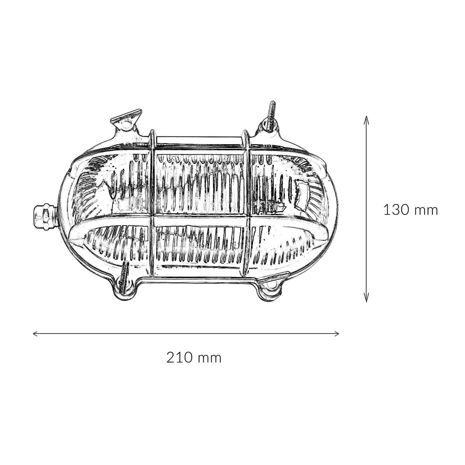 Applique extérieure laiton verre strié IP64 cuivre E27