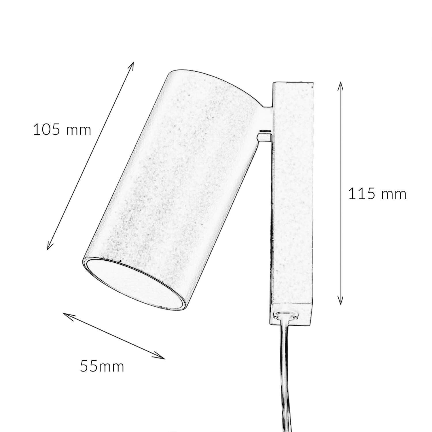 Applique avec interrupteur câble laiton GU10 réglable