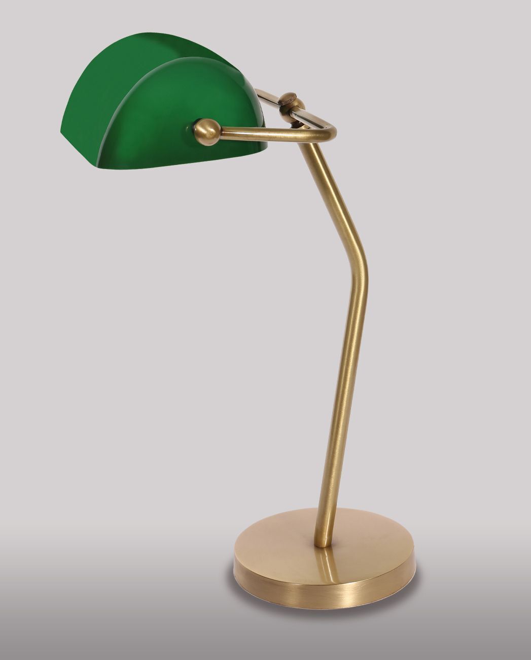 Lampe de banquier Vert Bronze Laiton véritable MINISTERO