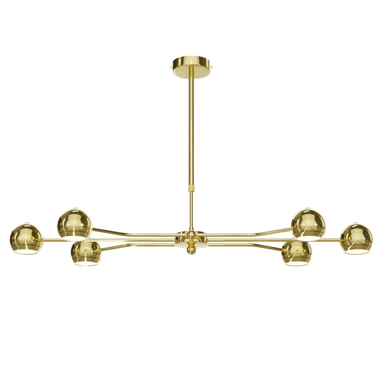 Plafonnier moderne en métal GU10 doré à 6 flammes 106 cm