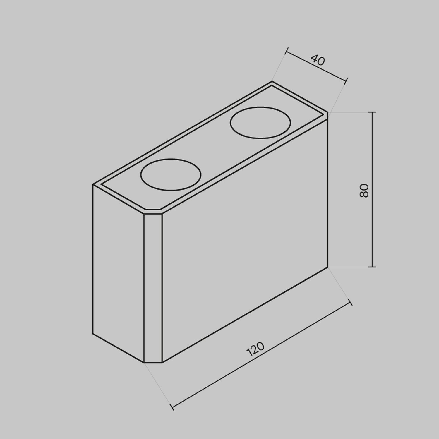 Applique murale extérieure aluminium LED IP54 L : 12 cm Up Down