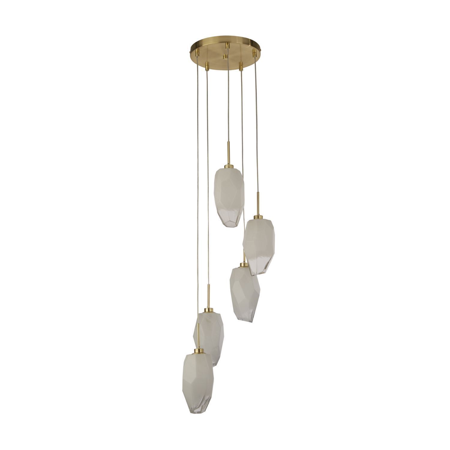 Suspension ronde verre métal Ø32 cm en laiton blanc