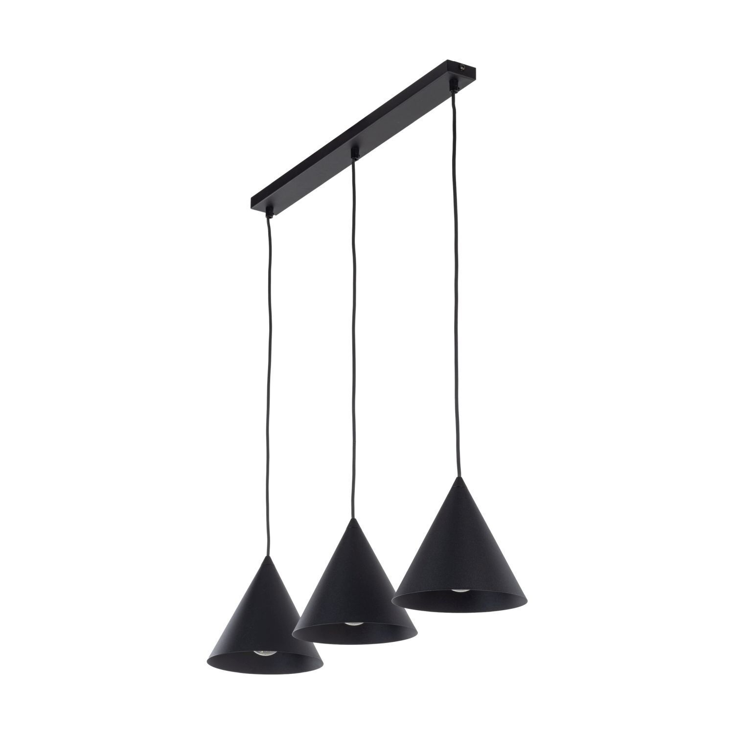 Lampe à suspendre 3 flammes Noir L : 75 cm E27 Rétro Métal