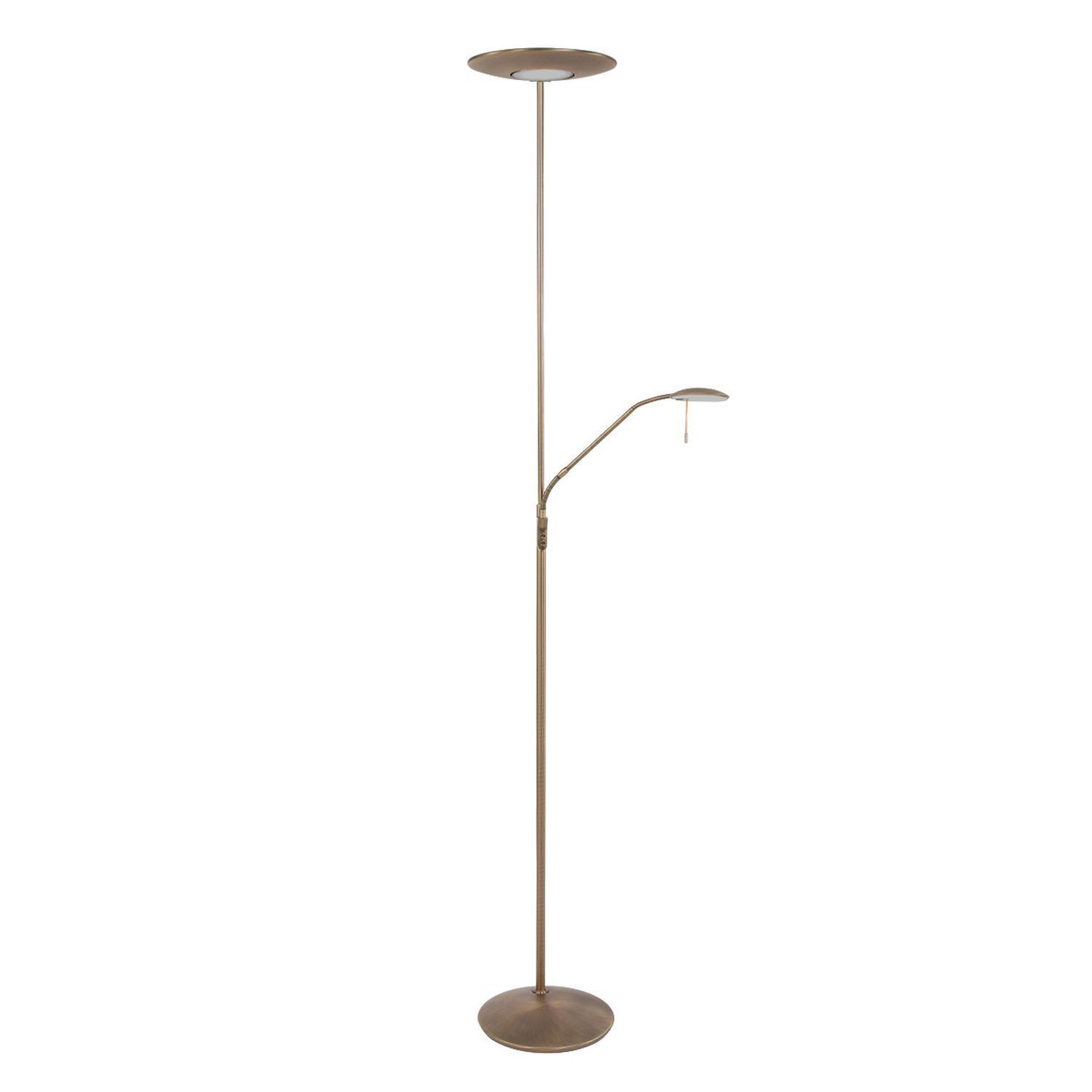 Plafonnier LED à intensité variable avec bras de lecture en bronze 185 cm