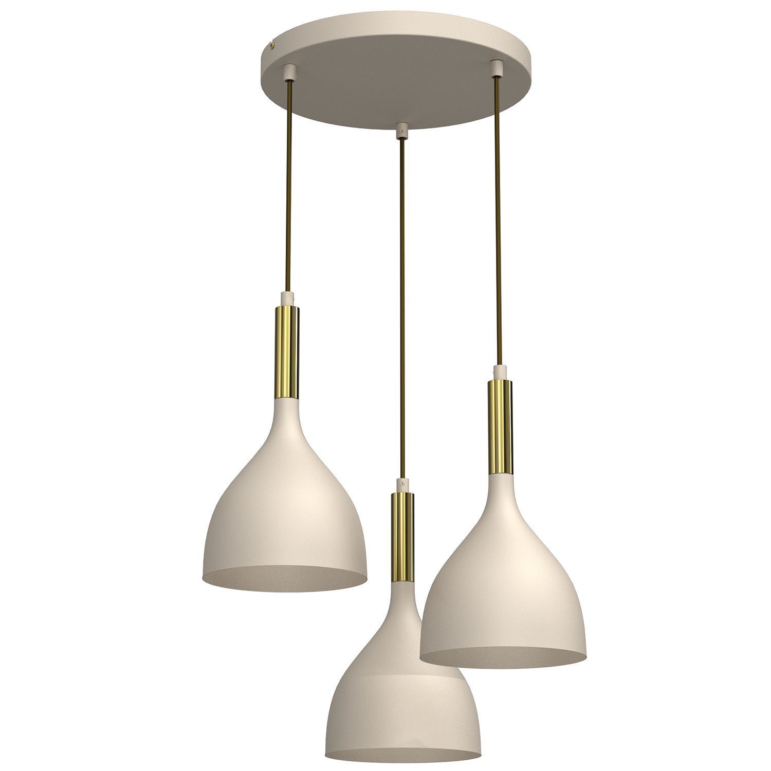 Loft Lampe à suspendre métal beige or Ø42 cm élégant