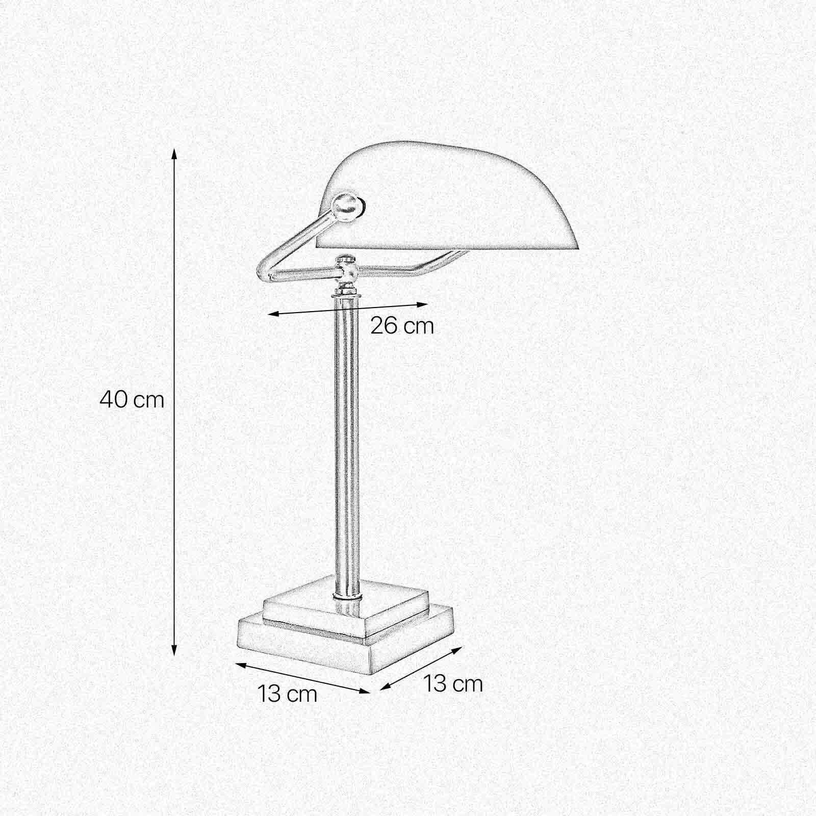 Schreibtischlampe, Archivlampe, Metall, Knickarm, Maße 40x13x13 cm