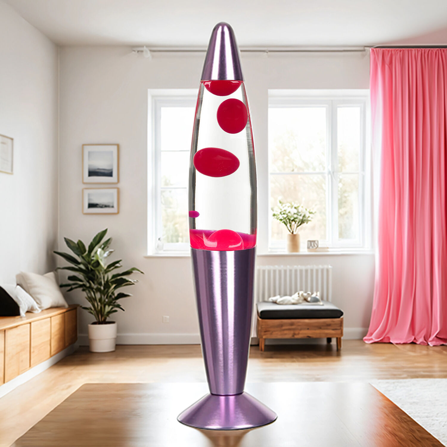 Lampe à Lave Rétro Rose clair H:36cm Ø9cm Timmy