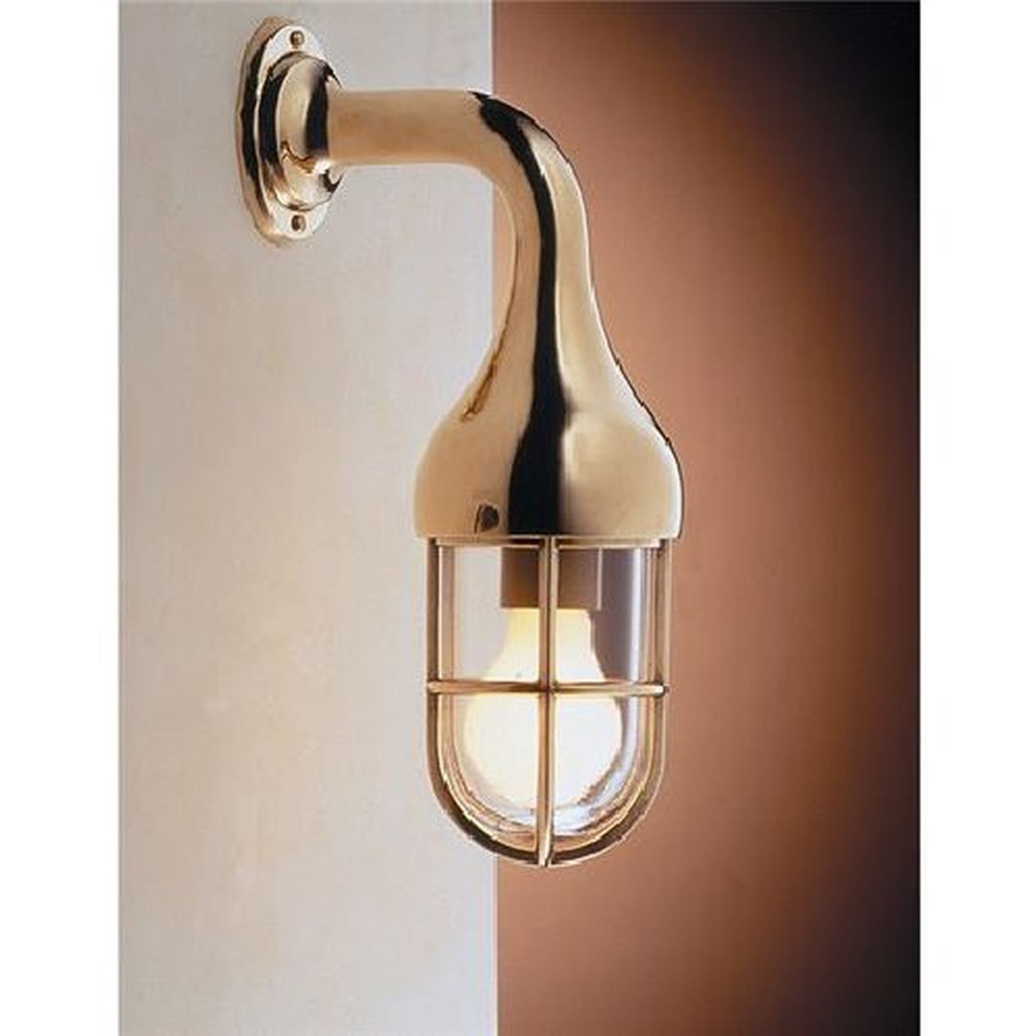 Noble lampe murale NAPOLI laiton verre Maritim Antik