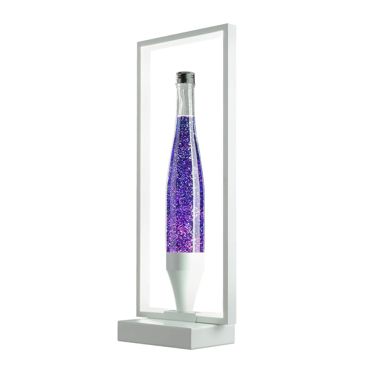 Lampe à Lave Paillette Violet Blanc LED Cadre décoratif OLI