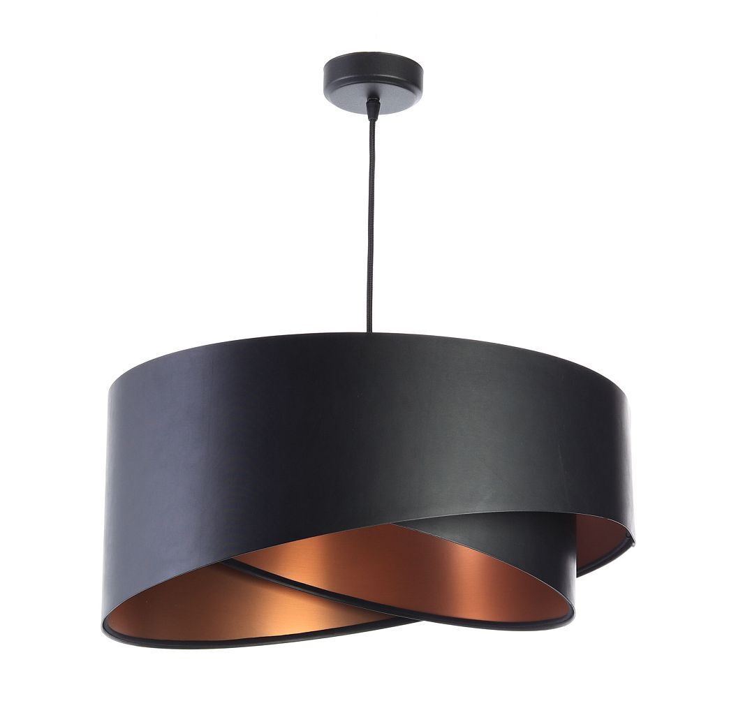 Suspension noir cuivre Ø 50 cm Latex E27 rond