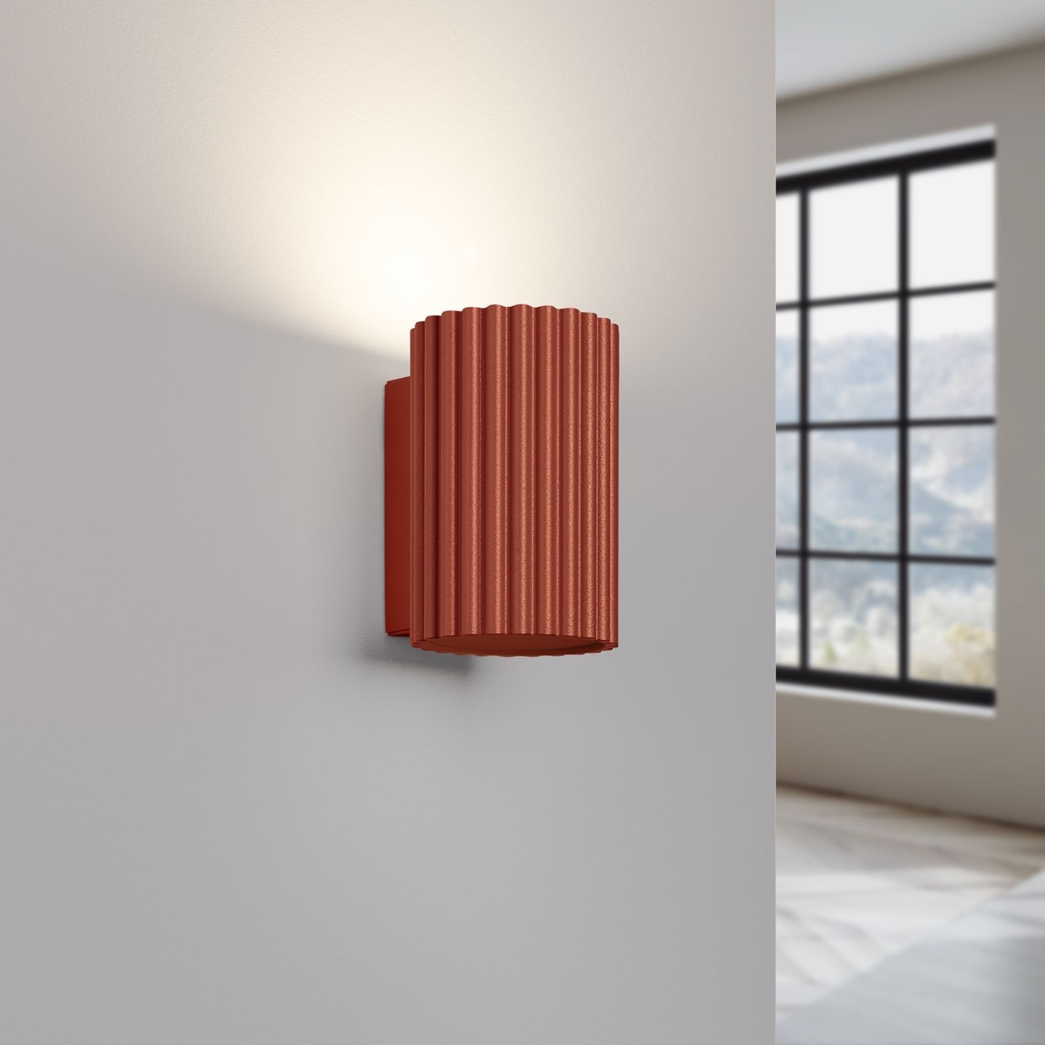 Applique rouge petite H : 10 cm Aluminium GU10 Indoor